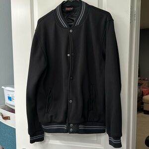 Brand- Alpine Swiss, Style- Lettermans jacket, Color- Black, Size- Medium (mens)